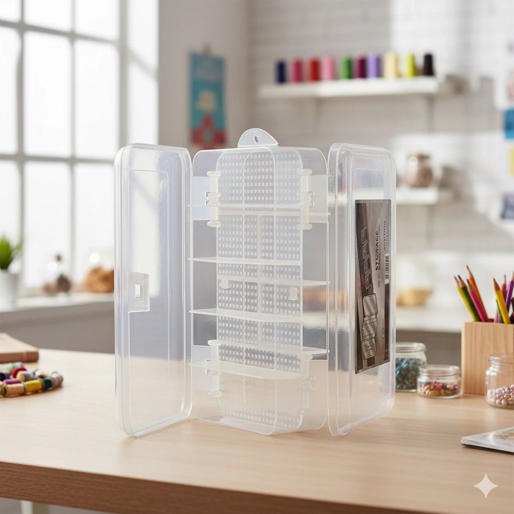 11 - Grid Double - Sided Plastic Storage Box – Multipurpose Transparent Organizer (21x12x6cm, 1pc) - KT Bazar BD Shop