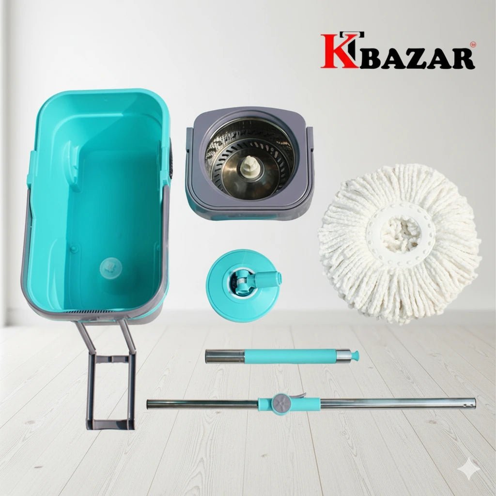 2 Wheel BMW Mop Bucket 20 Litre ( Cyan And Pink ) - KT Bazar BD Shop