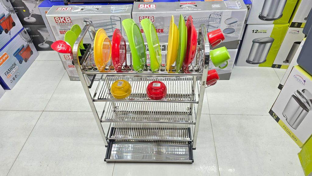 SKB Dish Drying Rack Stainless Steel Sus 304 Food Grade with knife set