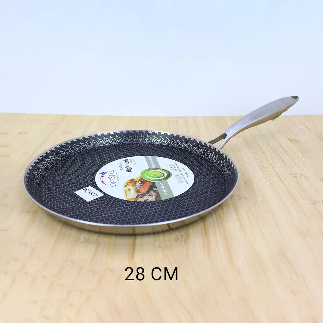 Uncoated Honeycomb Design Stainless Steel Roti Tawa / Dosa Pan