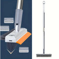 3-in-1 Bathroom Cleaning Brush Set with Long Handle, 180° Rotating Head, Tile and Floor Scrubber with Wiper 1pcs