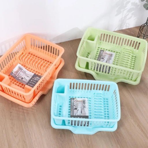 3 in 1 Large Durable Plastic Kitchen Sink Dish Rack - KT Bazar BD Shop