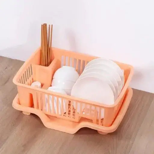3 in 1 Large Durable Plastic Kitchen Sink Dish Rack