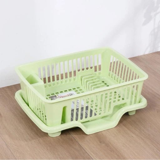 3 in 1 Large Durable Plastic Kitchen Sink Dish Rack - KT Bazar BD Shop