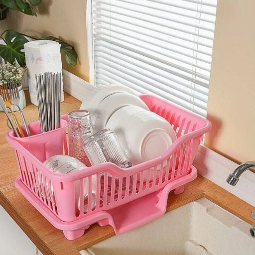3 in 1 Sink Set Dish Rack Drainer with Tray - KT Bazar BD Shop