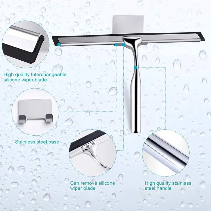 49" Stainless Steel Squeegee – Long Handle Glass, Window & Floor Cleaner - KT Bazar BD Shop