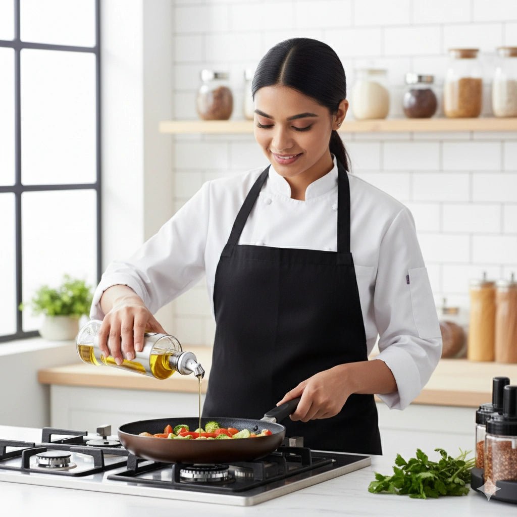 500ml Glass Oil Dispenser – Kitchen Oil Jar with Stainless Steel Cover - KT Bazar BD Shop