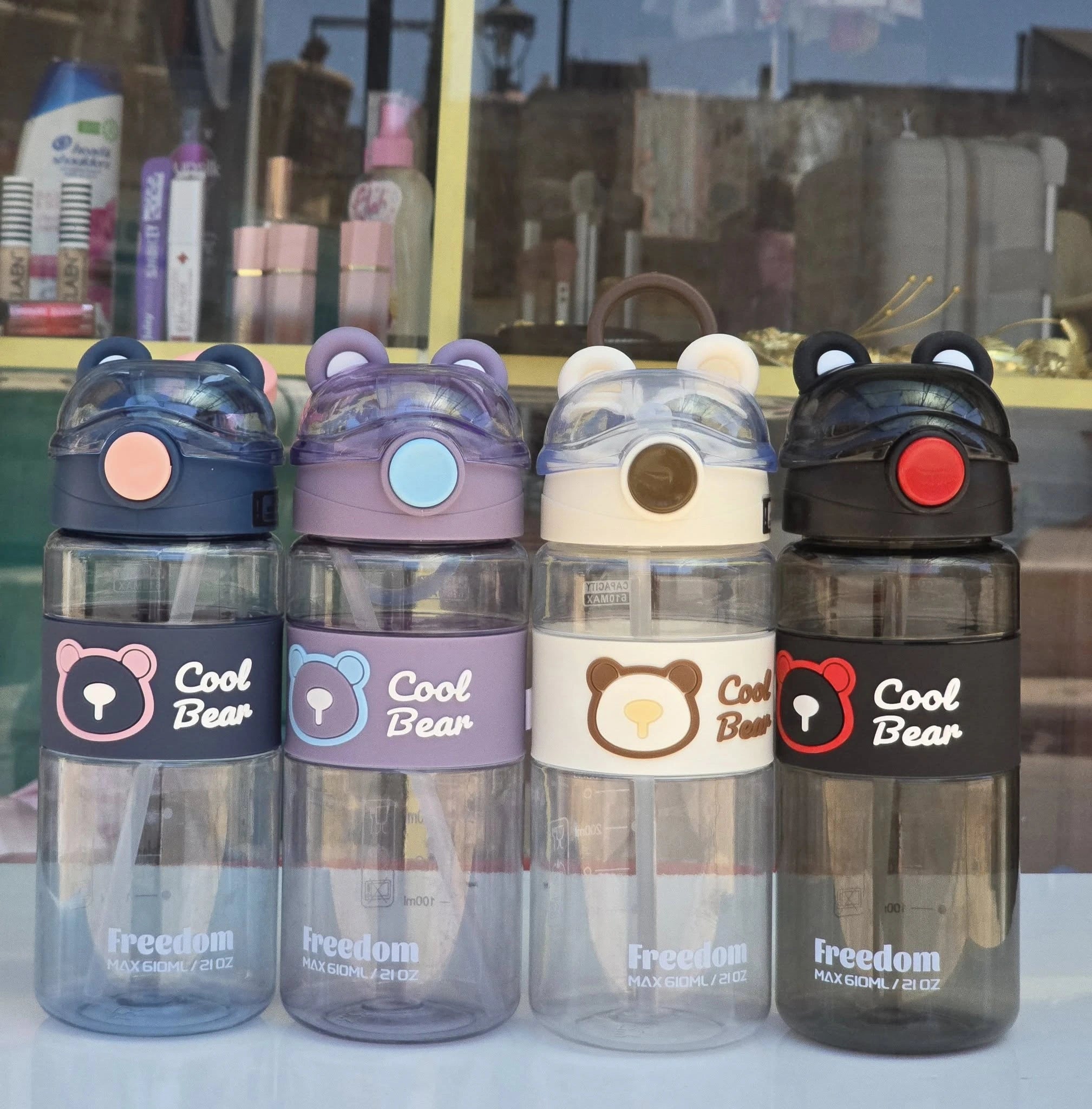 Cute Bear Youth Sport Water Bottle 550ml / 650ml – BPA Free Leak Proof Kids & Sports Bottle