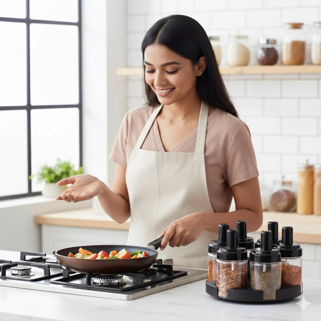 6 - Piece Spice Jar Set – Seasoning Containers with Lids & Spoons for Kitchen Storage - KT Bazar BD Shop