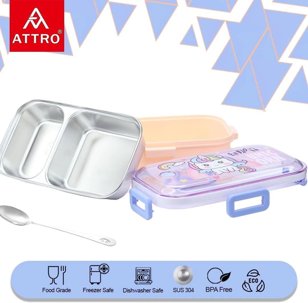 Lunch Box with Inner Stainless Steel 2 Comapartment