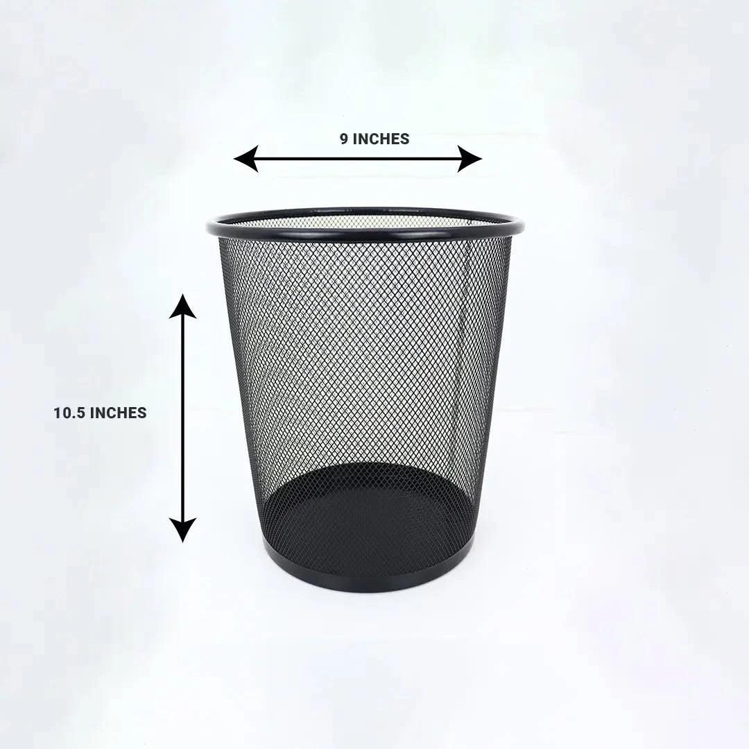 Steel Mesh Waste Basket Dustbin (3 Sizes) – Durable Rust Proof Office Desk Trash Bin for Home & Indoor Use