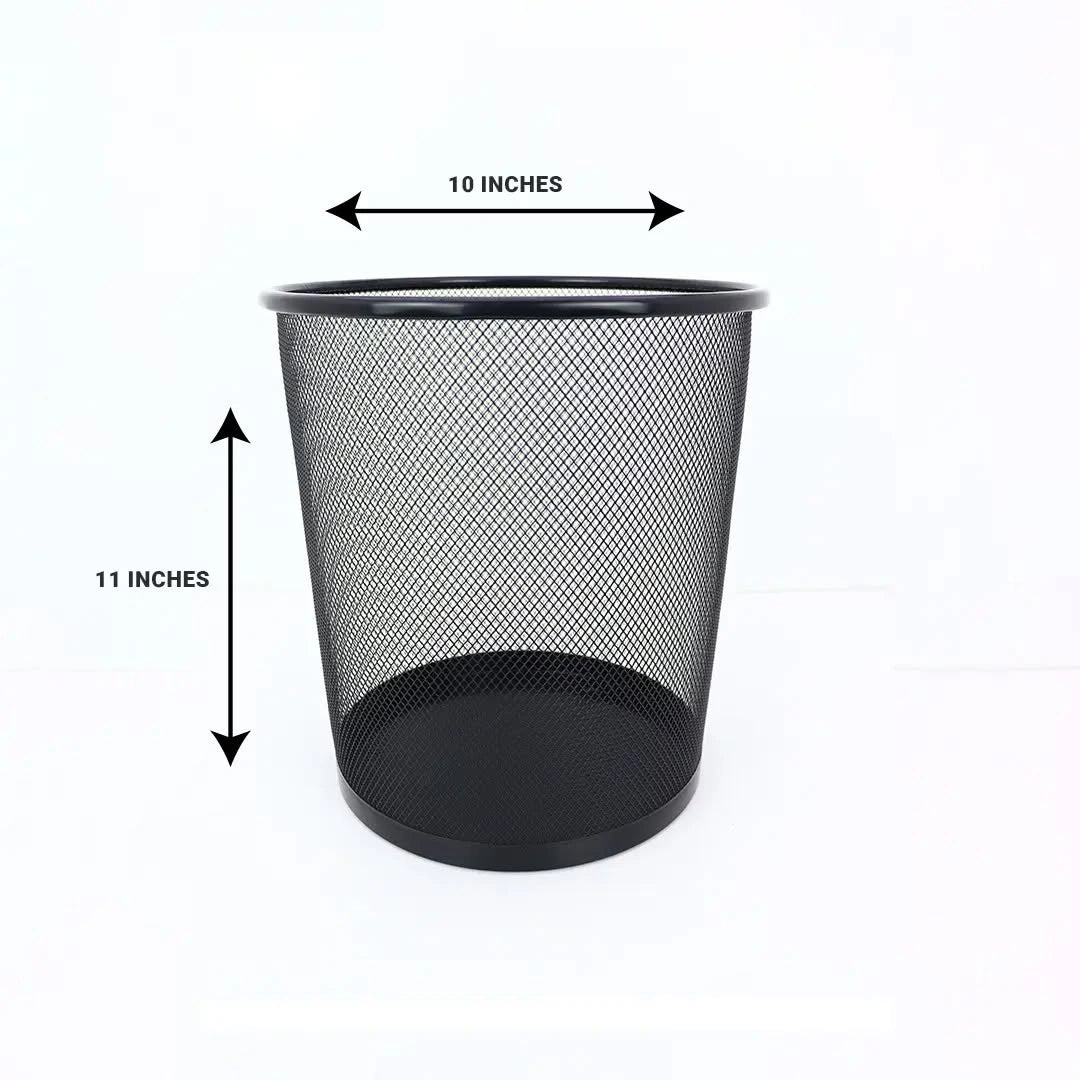 Steel Mesh Waste Basket Dustbin (3 Sizes) – Durable Rust Proof Office Desk Trash Bin for Home & Indoor Use