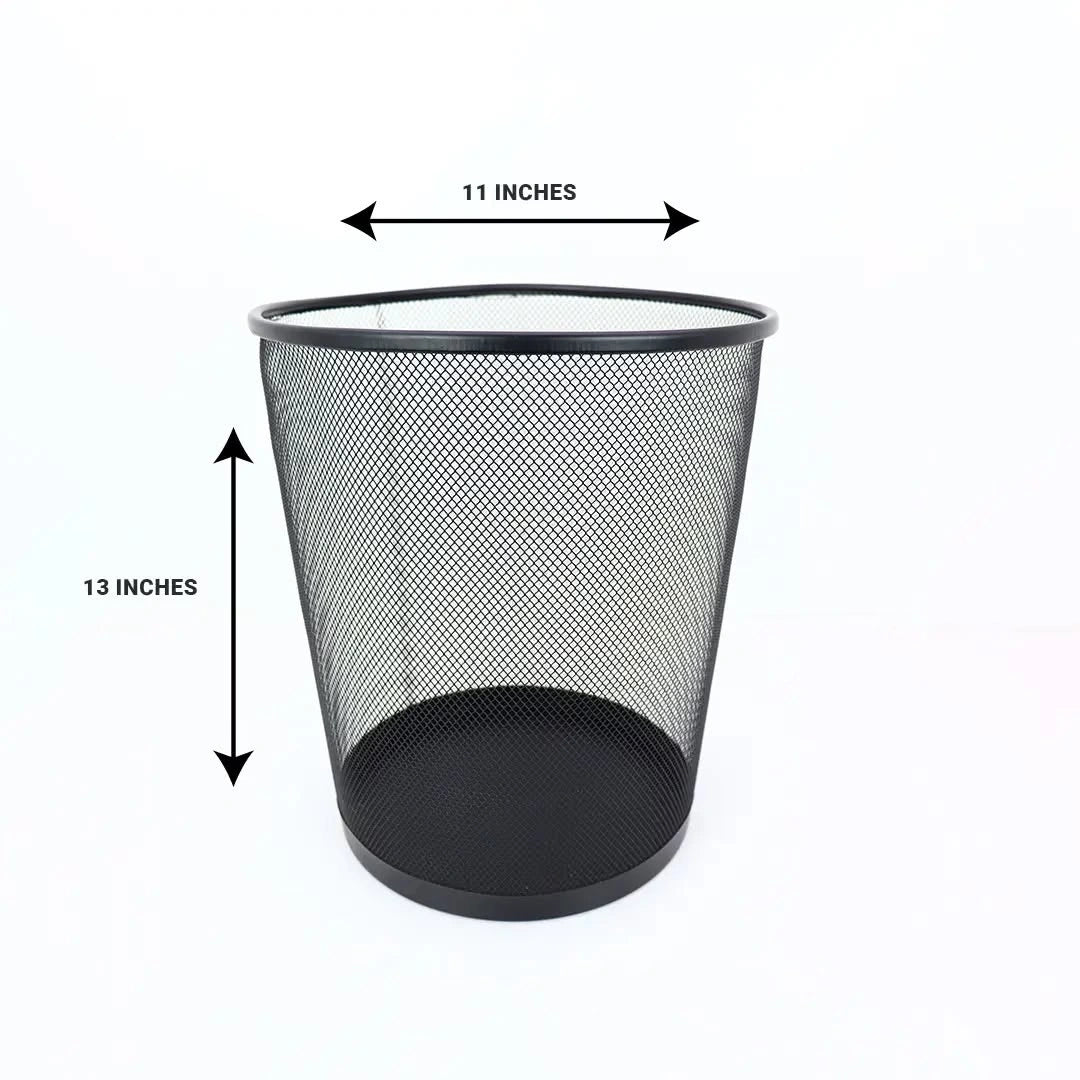 Steel Mesh Waste Basket Dustbin (3 Sizes) – Durable Rust Proof Office Desk Trash Bin for Home & Indoor Use