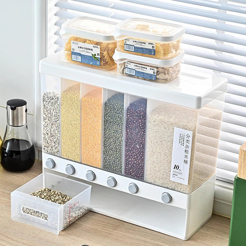 6 Grids Storage Dry Food Dispenser