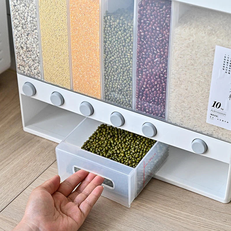 6 Grids Storage Dry Food Dispenser