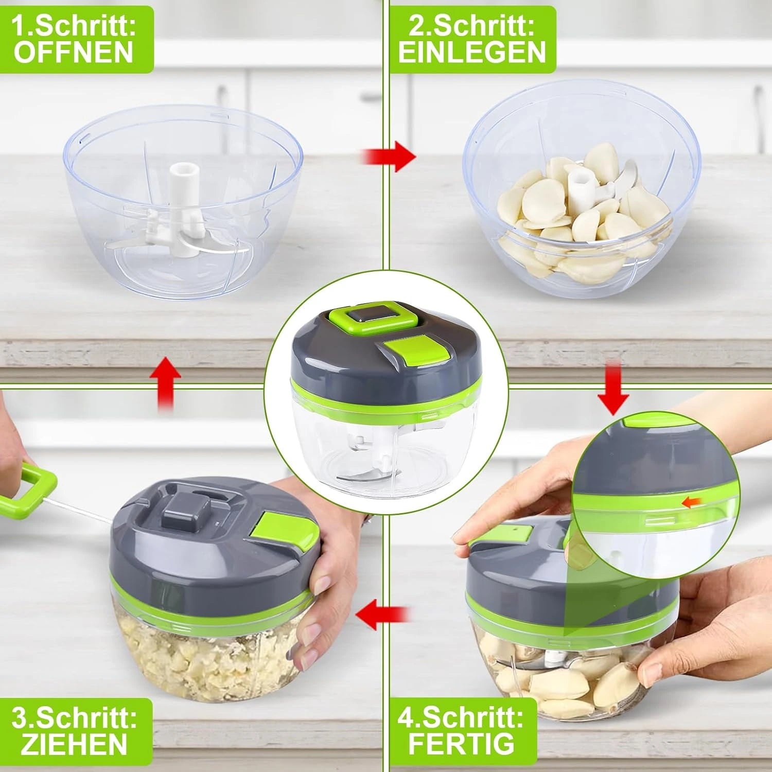 Multi Functional Vegetable Cutter with 4 Interchangeable Blades