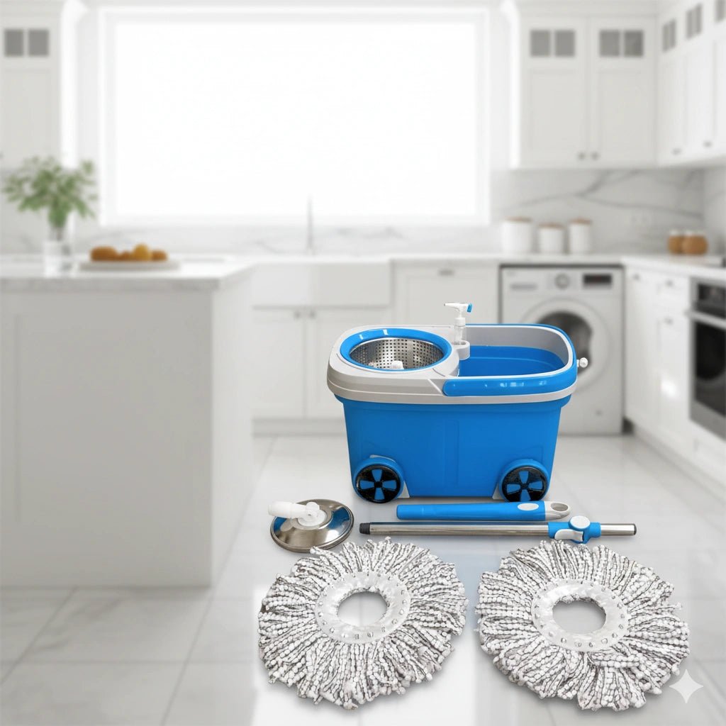 8 Wheel BMW Mop Bucket 20 Litre (Blue & Red) - KT Bazar BD Shop