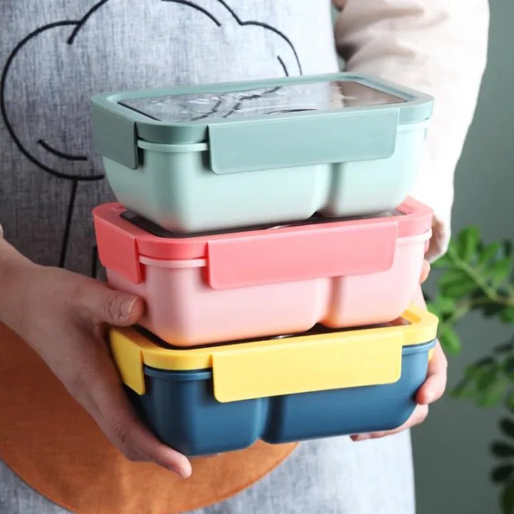850ml Lightweight Tiffin Box – Leakproof Lunch Container with Spoon & Chopsticks - KT Bazar BD Shop