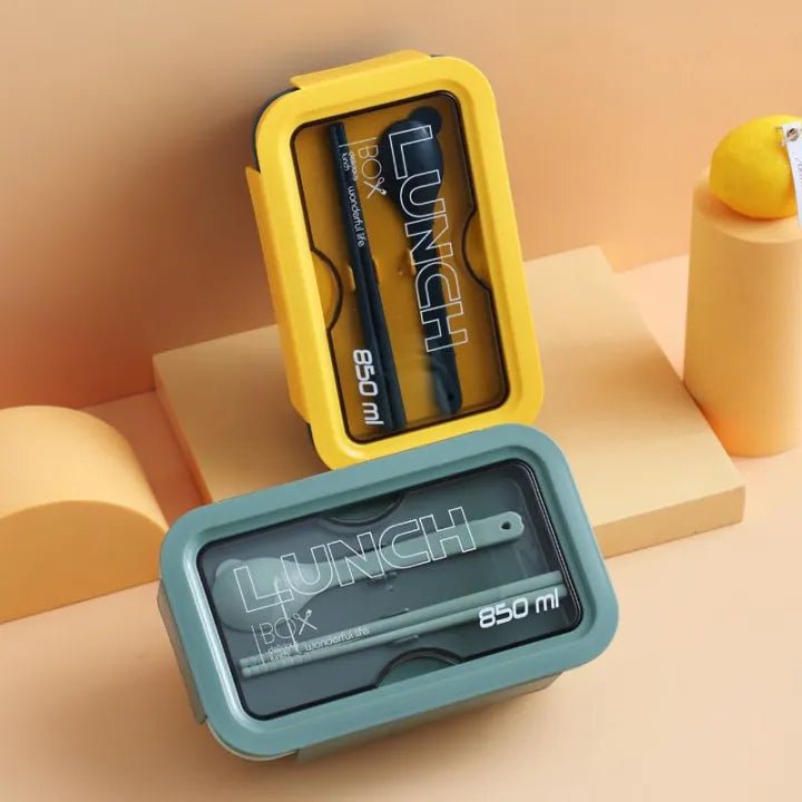 850ml Lightweight Tiffin Box – Leakproof Lunch Container with Spoon & Chopsticks - KT Bazar BD Shop