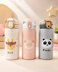 Kids Cartoon Vacuum Insulated Water Bottle – Stainless Steel Leakproof Hot & Cold Flask for School & Travel