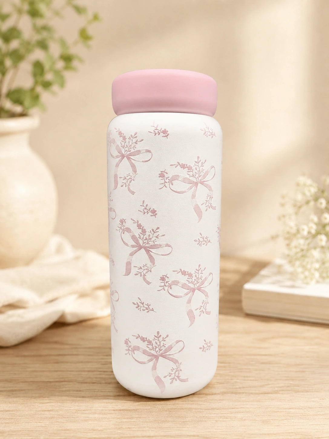 Premium Floral Vacuum Insulated Stainless Steel Water Bottle – Leakproof Hot & Cold Thermos Flask for Office & Travel