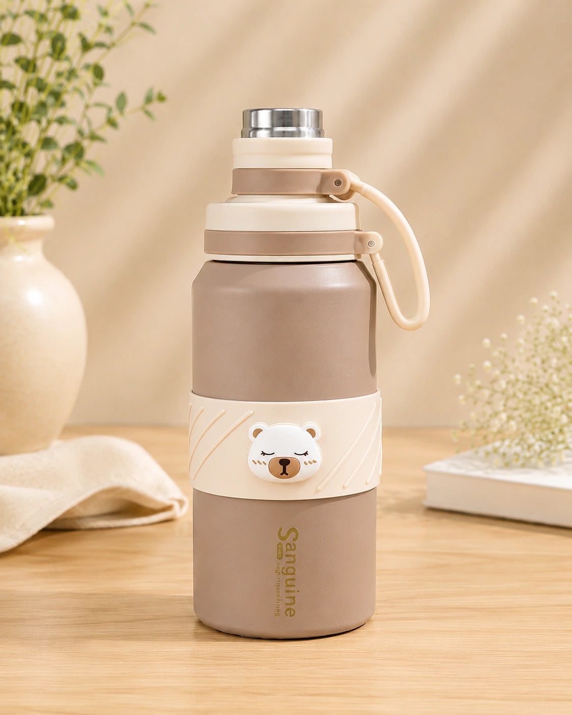 Premium Floral Vacuum Insulated Stainless Steel Water Bottle – Leakproof Hot & Cold Thermos Flask for Office & Travel