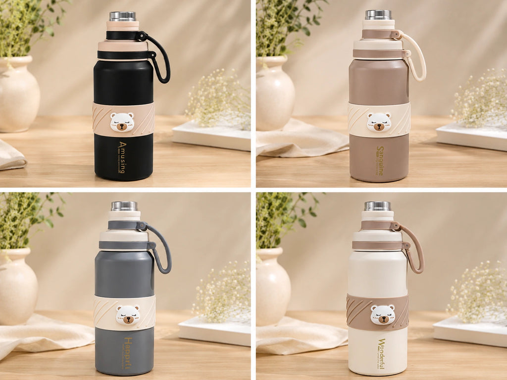 Premium Floral Vacuum Insulated Stainless Steel Water Bottle – Leakproof Hot & Cold Thermos Flask for Office & Travel