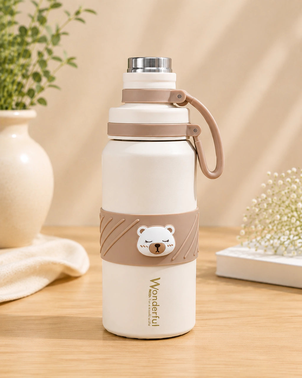 Premium Floral Vacuum Insulated Stainless Steel Water Bottle – Leakproof Hot & Cold Thermos Flask for Office & Travel