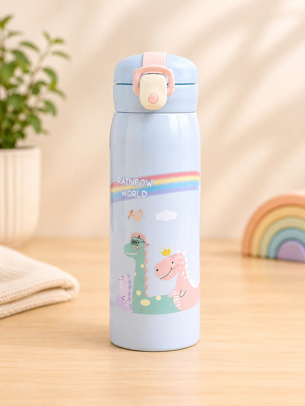 Kids Dinosaur Vacuum Insulated Stainless Steel Water Bottle – Leak Proof Hot & Cold School Bottle
