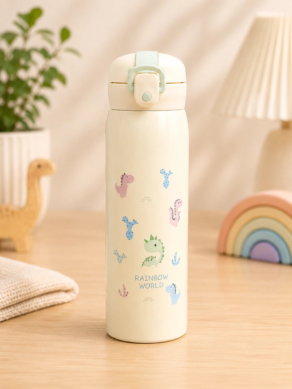 Kids Dinosaur Vacuum Insulated Stainless Steel Water Bottle – Leak Proof Hot & Cold School Bottle