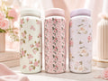 Vintage Floral Stainless Steel Vacuum Flask Bottle – Leakproof Insulated Hot & Cold Water Bottle for Travel & Office