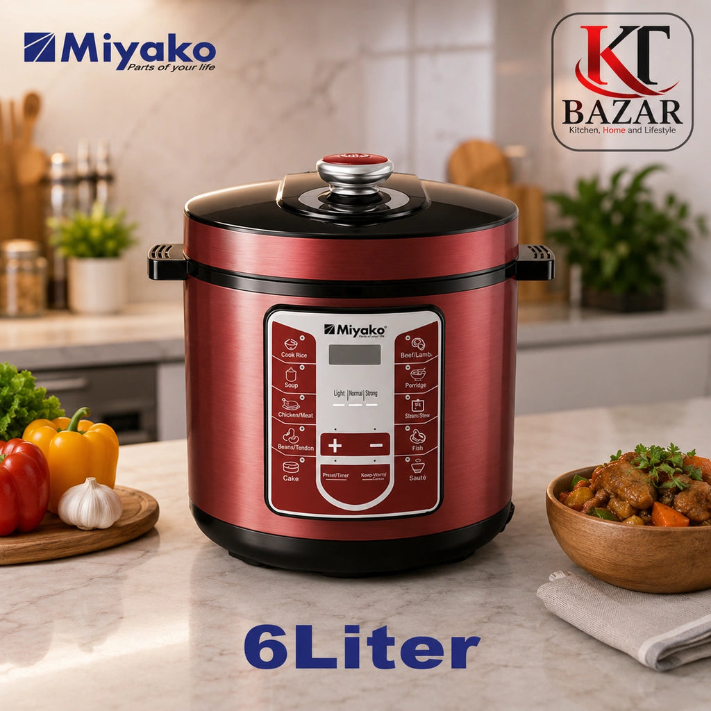 Miyako 6L Electric Pressure Cooker – Digital Multi Cooker with Auto Warm Function for Fast & Healthy Cooking