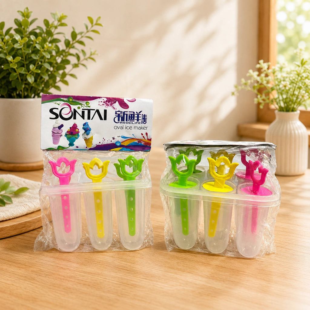 Sontai Oval Ice Maker – Reusable Multi Ice Cream & Kulfi Mold Set for Homemade Frozen Treats