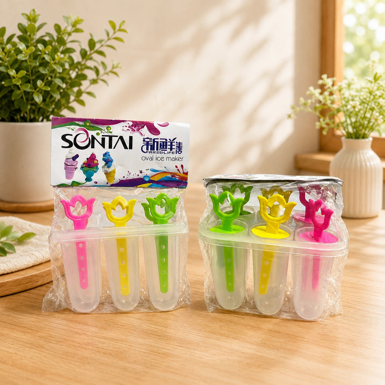 Sontai Oval Ice Maker – Reusable Multi Ice Cream & Kulfi Mold Set for Homemade Frozen Treats