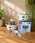 Prestige Multipurpose Cooking Pot with Steamer – Non-Stick Electric Cooker for Rice, Soup & Steaming