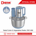 Disney Salad Cutter & Vegetable Peeler DSC-809 – Multifunction Kitchen Chopper with 6 Stainless Steel Blades 5.5L