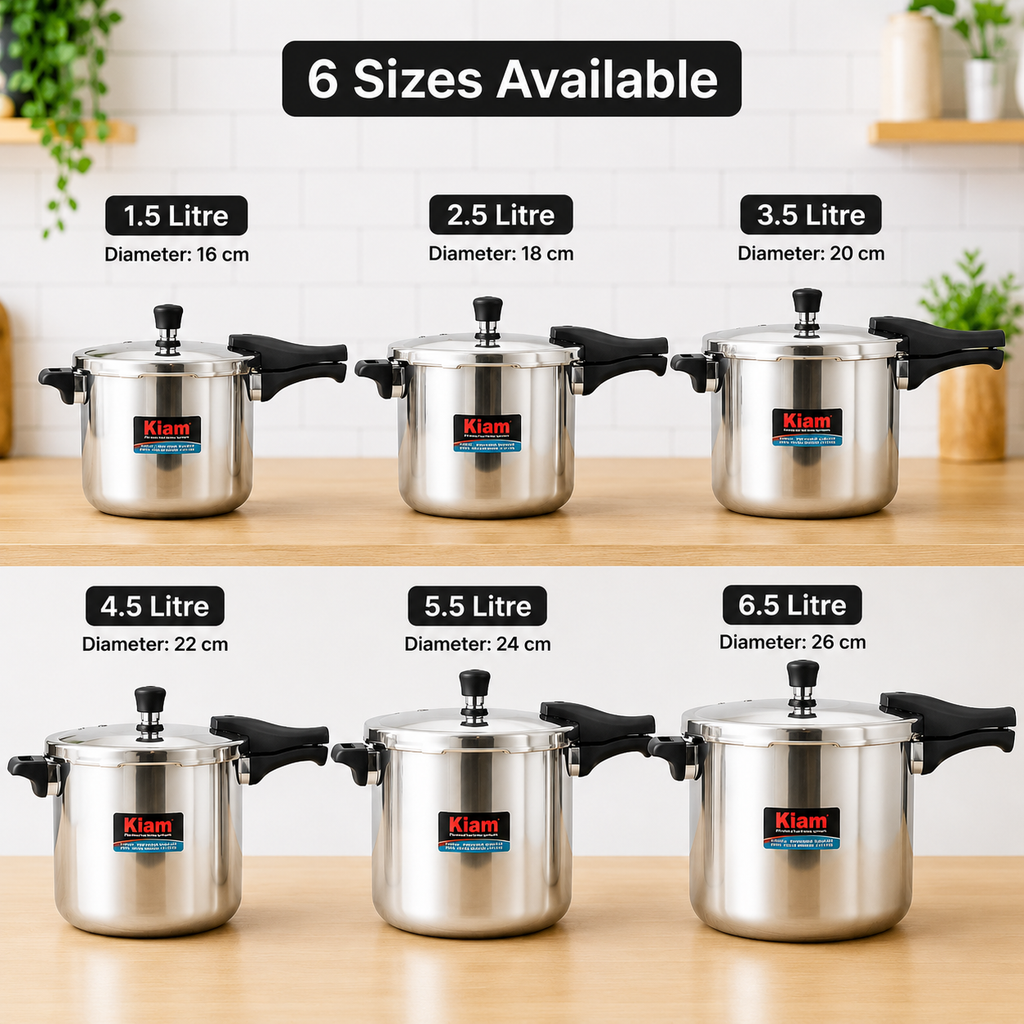 Kiam Tri-Ply Stainless Steel Induction Based Pressure Cooker