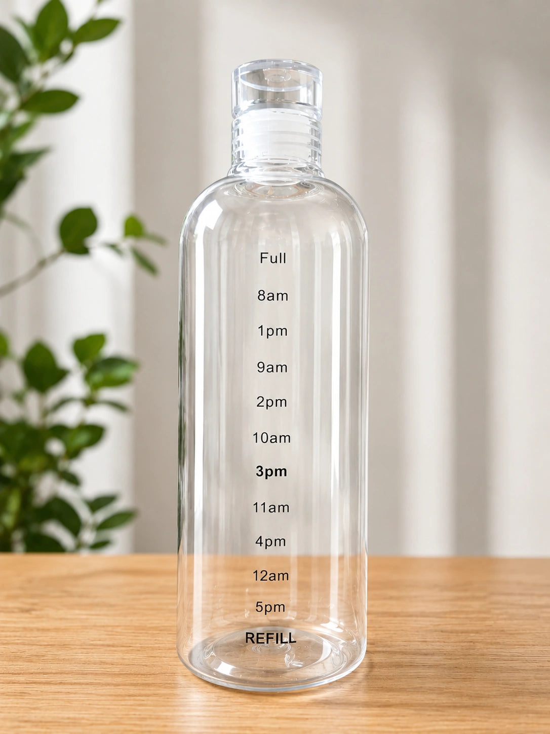 Time Marker Glass Water Bottle – Leakproof Hydration Bottle with Hourly Time Marker
