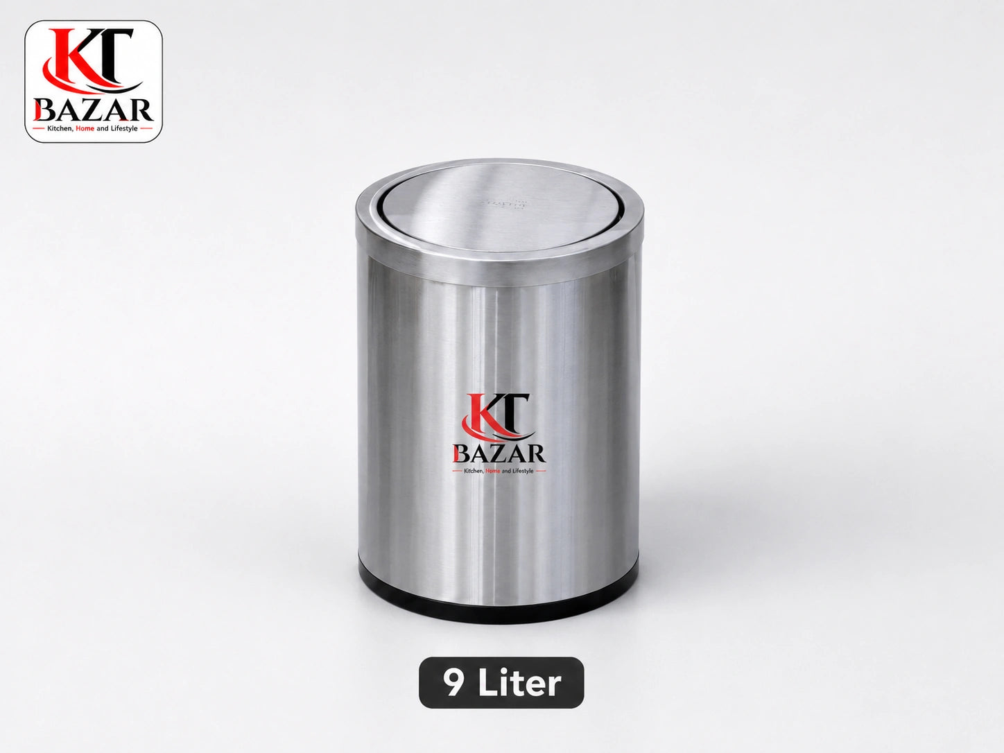 Premium Stainless Steel Swing Dustbin 9L, 18L & 30L – Heavy Duty Waste Bin for Home, Office & Kitchen