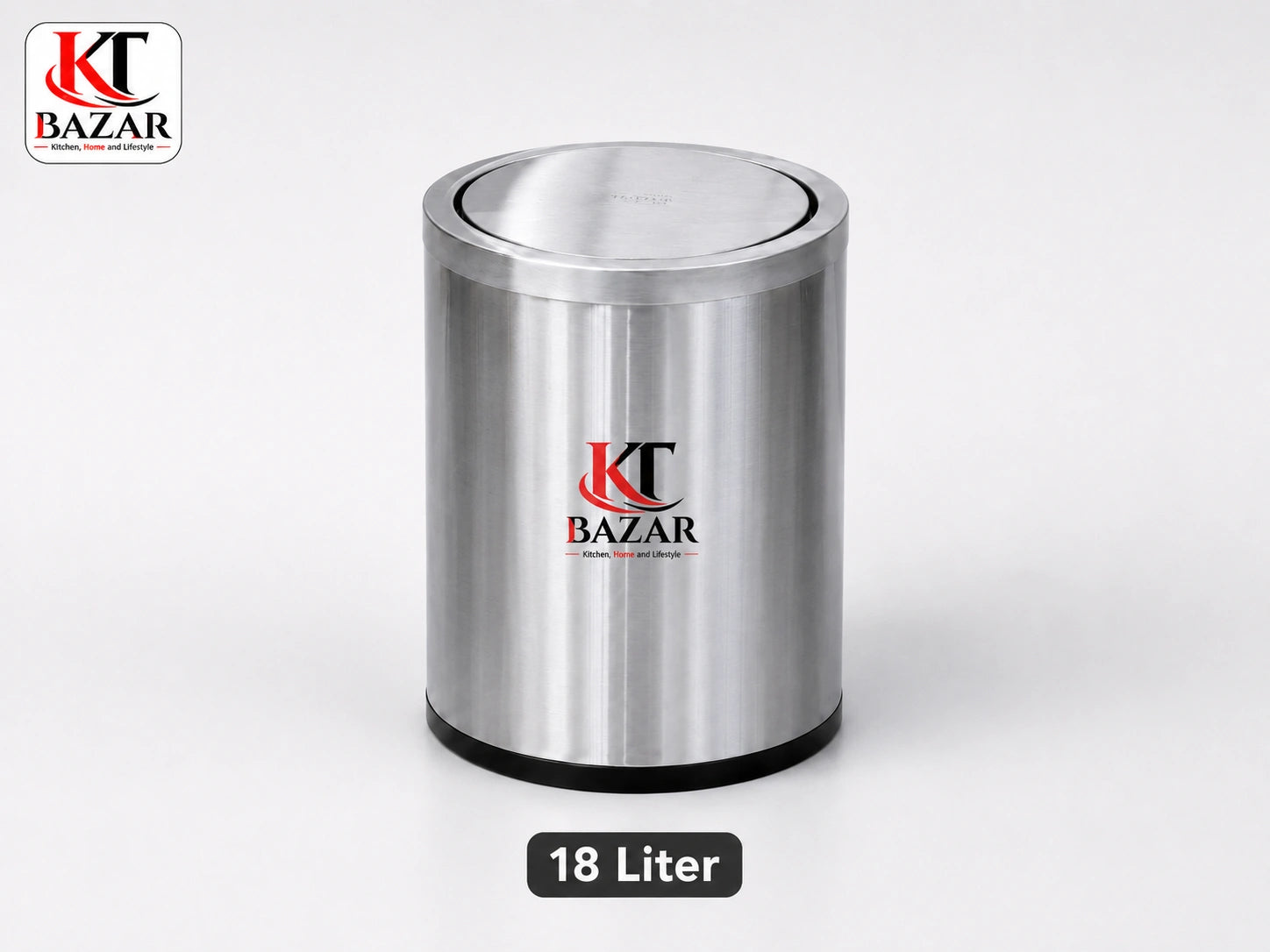 Premium Stainless Steel Swing Dustbin 9L, 18L & 30L – Heavy Duty Waste Bin for Home, Office & Kitchen