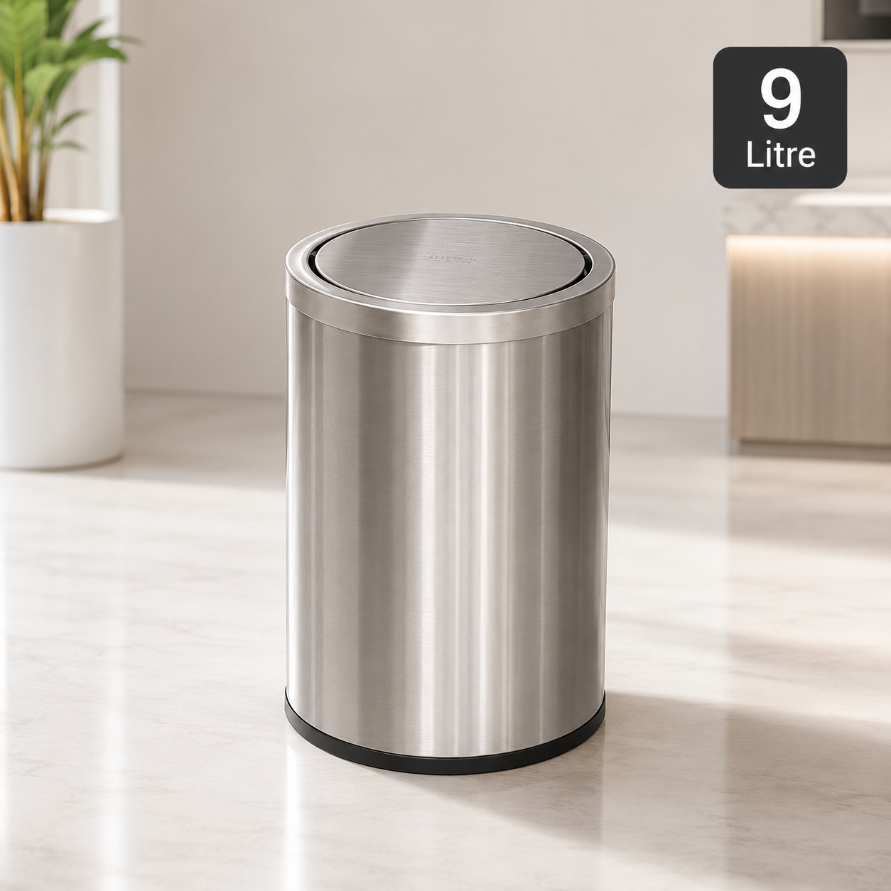 Premium Stainless Steel Swing Dustbin 9L, 18L & 30L – Heavy Duty Waste Bin for Home, Office & Kitchen