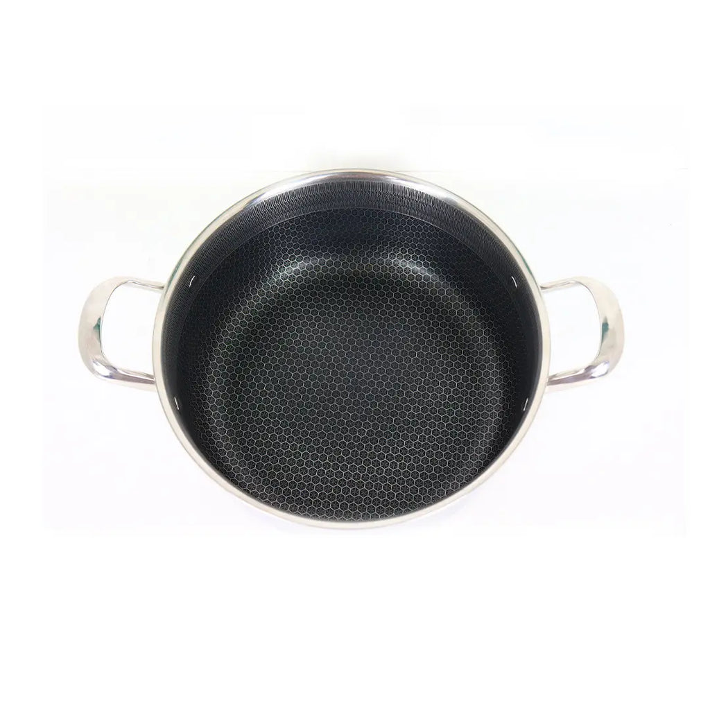Uncoated Honeycomb Design Stainless Steel/Casserole with Glass Lid