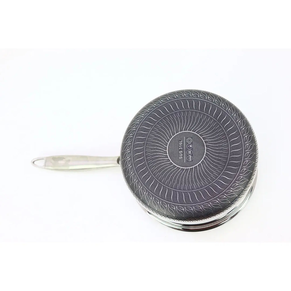 Uncoated Honeycomb Design Stainless Steel/Milk Pan with Glass Lid