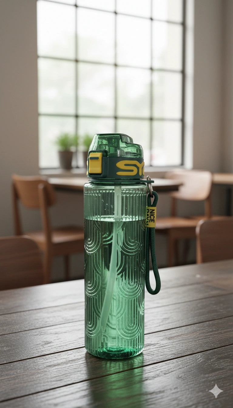 Sports Water Bottle with Straw | BPA Free Leakproof Bottle | Gym, Office & Travel Use