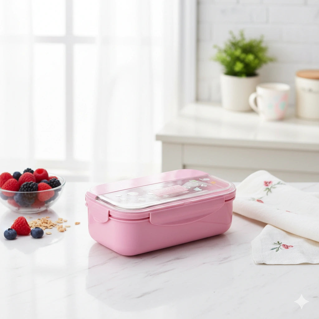 Leakproof Plastic Lunch Box with Divider | BPA Free Food Storage Container