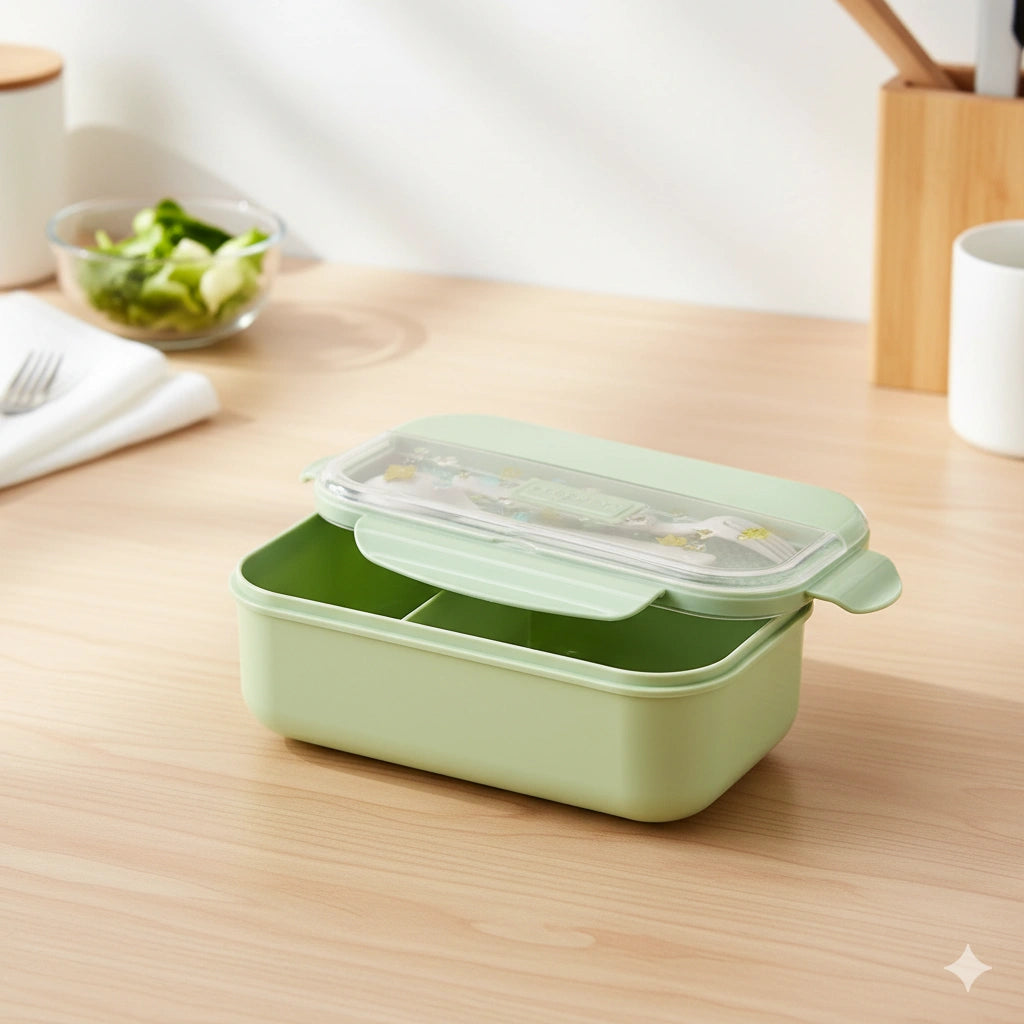Leakproof Plastic Lunch Box with Divider | BPA Free Food Storage Container