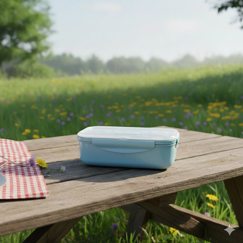 Leakproof Plastic Lunch Box with Divider | BPA Free Food Storage Container