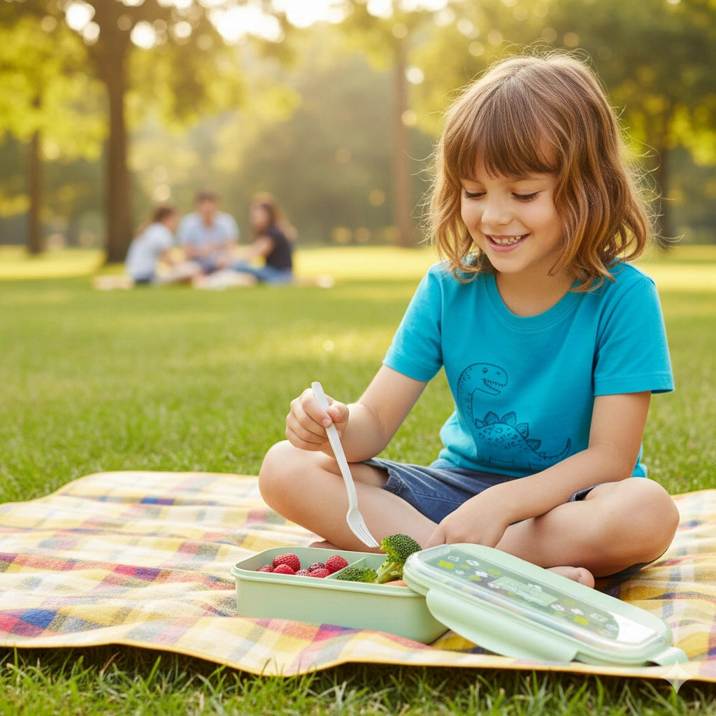 Leakproof Plastic Lunch Box with Divider | BPA Free Food Storage Container