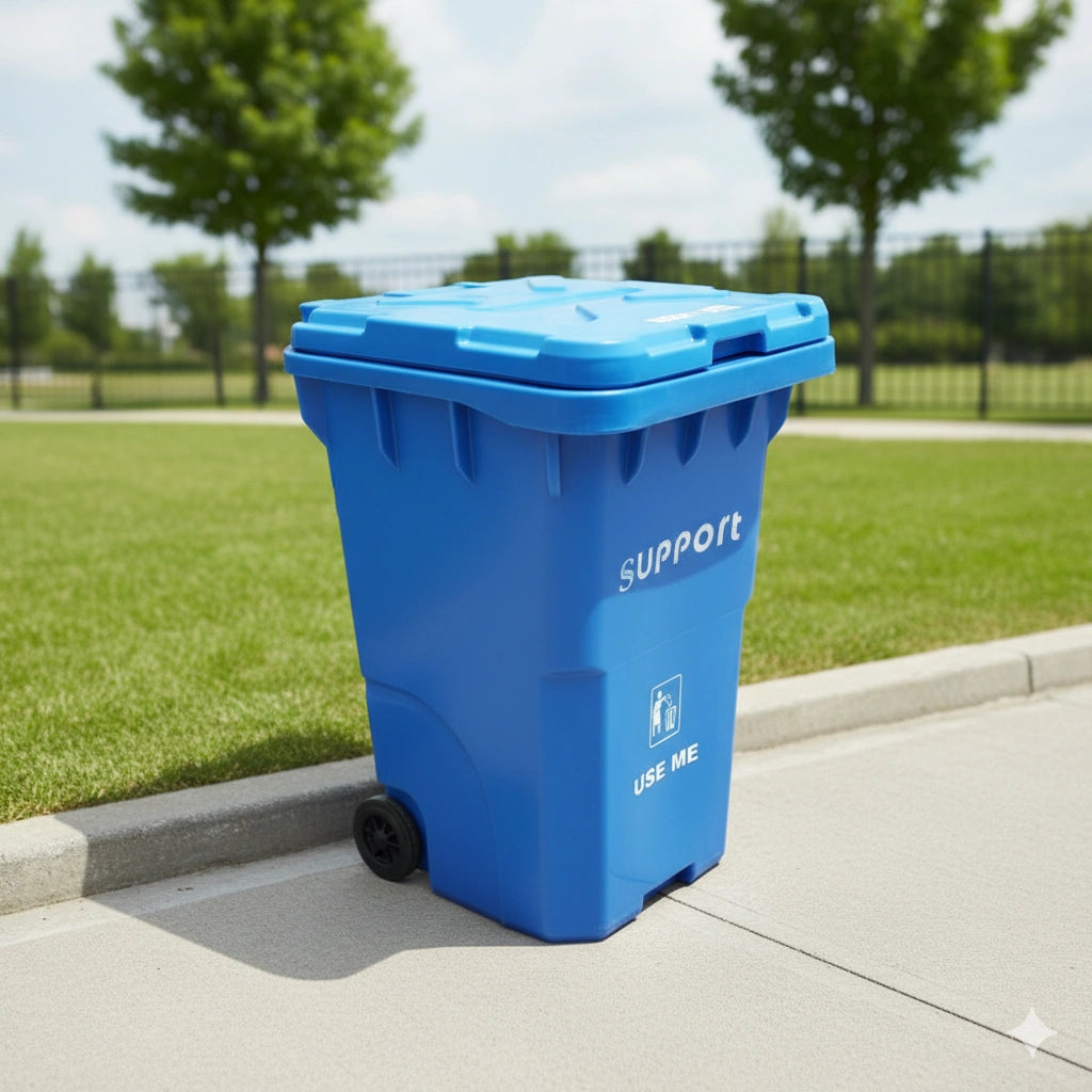 Large Plastic Wheel Dustbin | Heavy Duty Garbage Bin with Lid for Home & Office