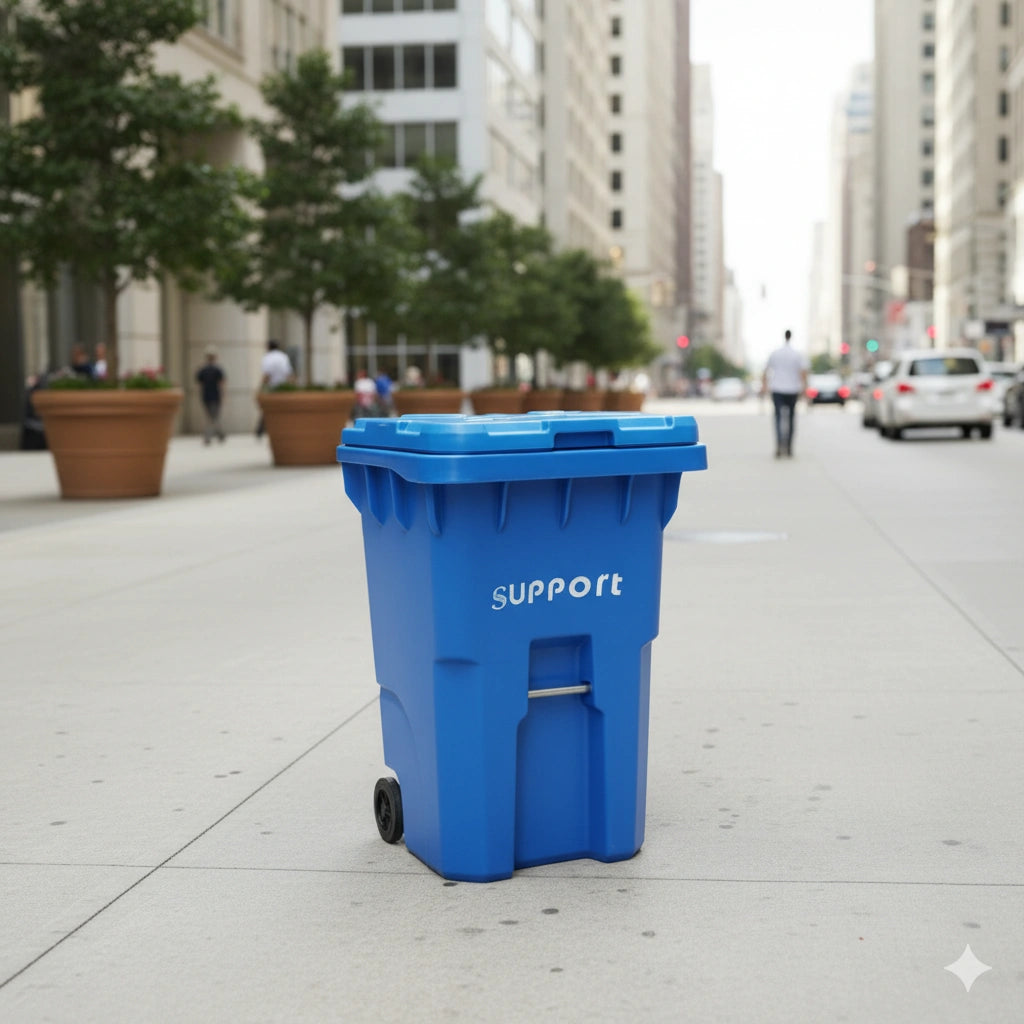 Large Plastic Wheel Dustbin | Heavy Duty Garbage Bin with Lid for Home & Office